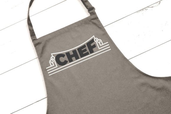 Chef Art Deco Border Design for Business Merchandise