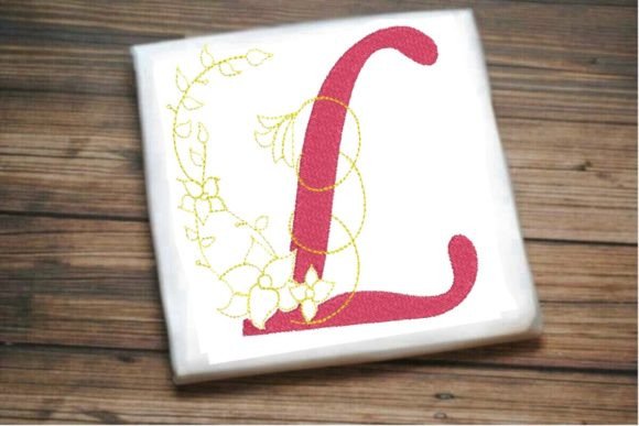 L Letter Vine Monogram Flower Review for Craft Fair Products