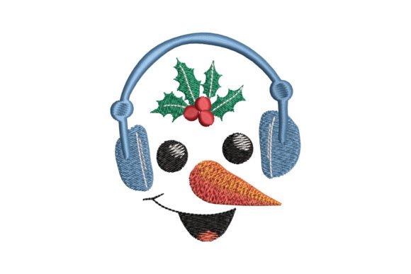 Snowman Face with Headphones Embroidery Design Review