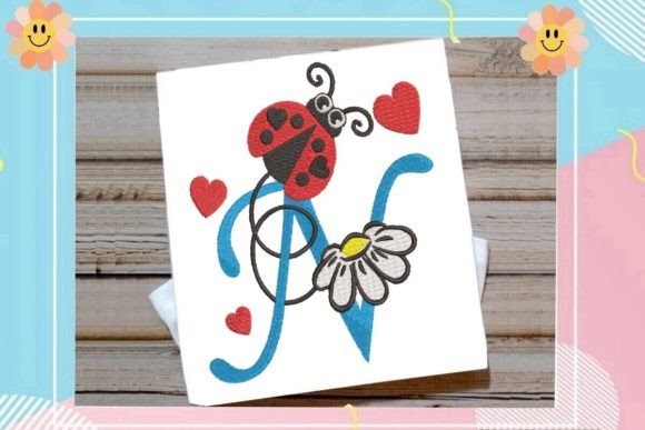 The Ladybug N Letter Monogram: A Charming Personalization Design